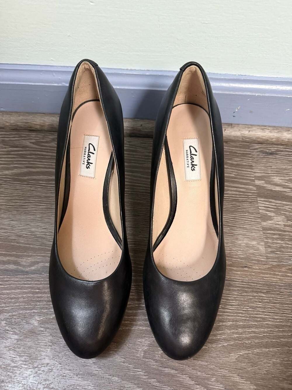 Clarks Black Leather Heels